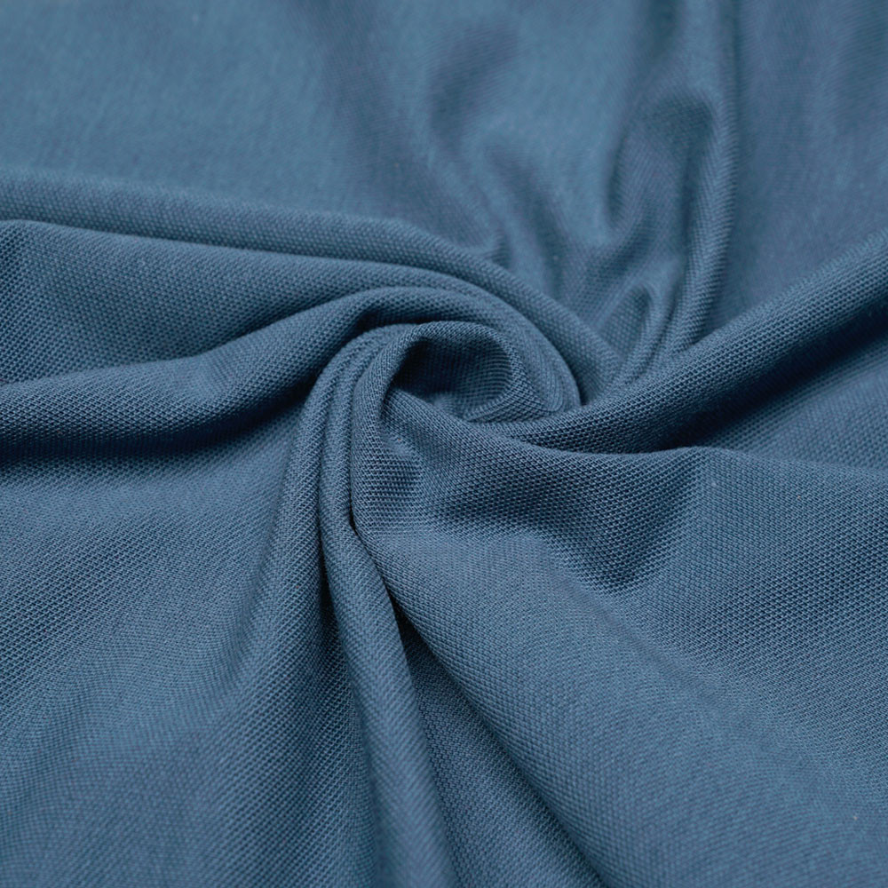 Tissu polo maille piquée airy blue  - pretty mercerie - mercerie en ligne