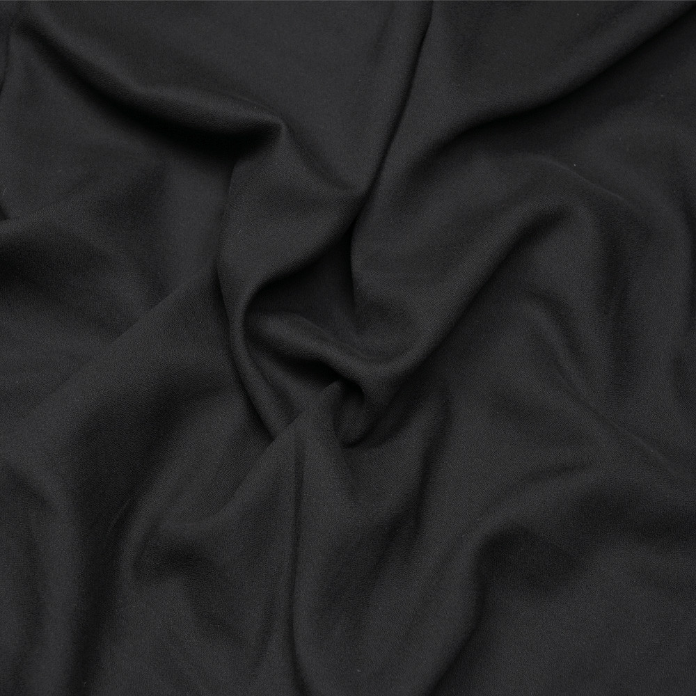 Tissu crêpe proviscose noir | pretty mercerie | mercerie en ligne