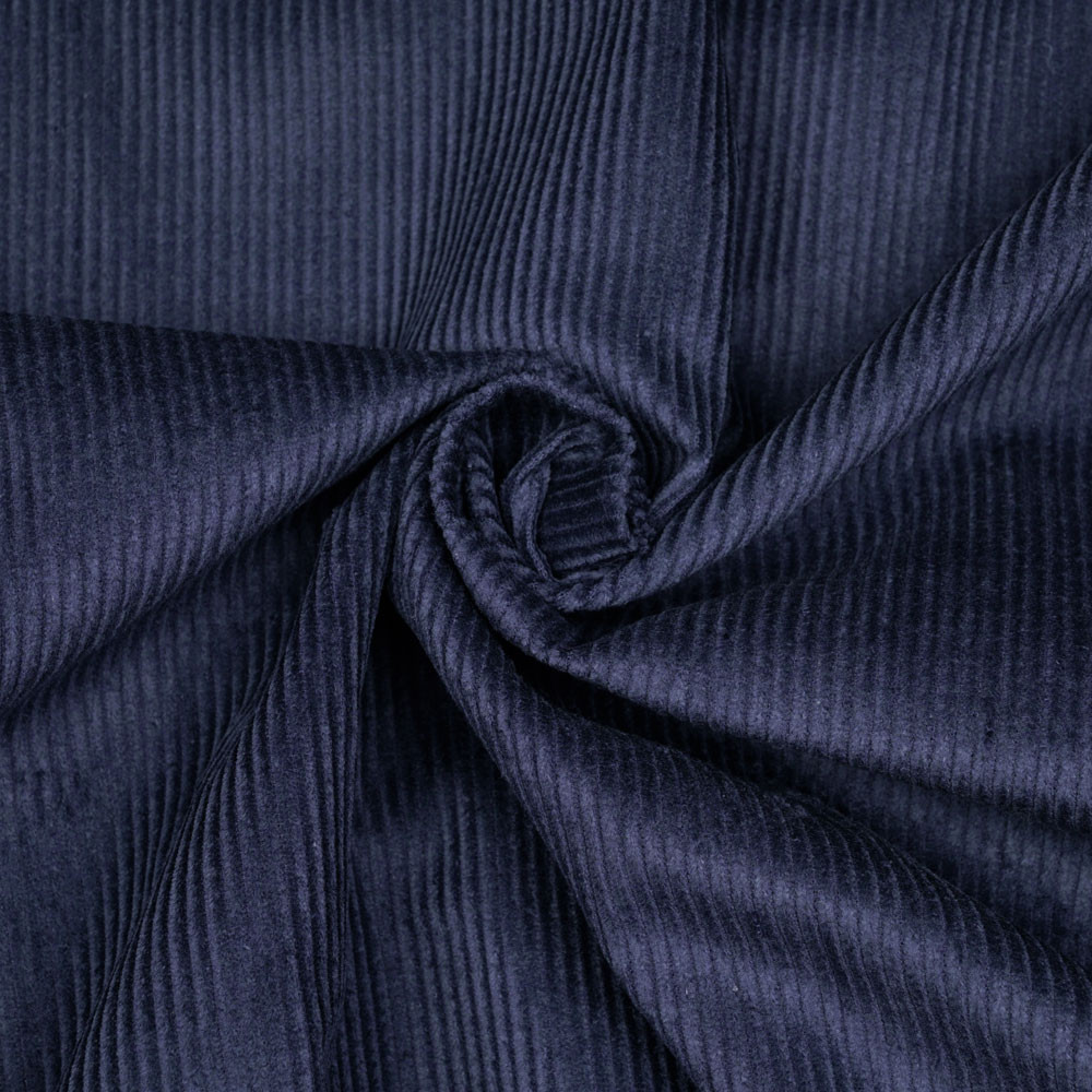 Tissu velours côtelé coton bleu patriote - mercerie en ligne - pretty mercerie