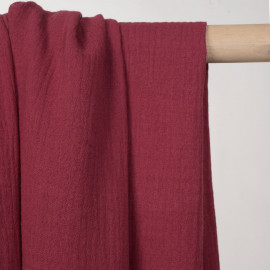 tissu double gaze de coton rose garnet  - pretty mercerie - mercerie en ligne