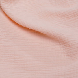 tissu double gaze de coton rose pearl blush  - pretty mercerie - mercerie en ligne