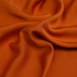 Tissu Tencel orange abricot satiné - pretty mercerie - mercerie en ligne