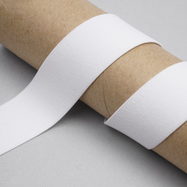 ruban élastique polyester recyclé blanc cassé côtelé | Pretty Mercerie | Mercerie en ligne