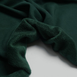 Tissu sweat gratté vert foncé | Pretty Mercerie | Mercerie en ligne