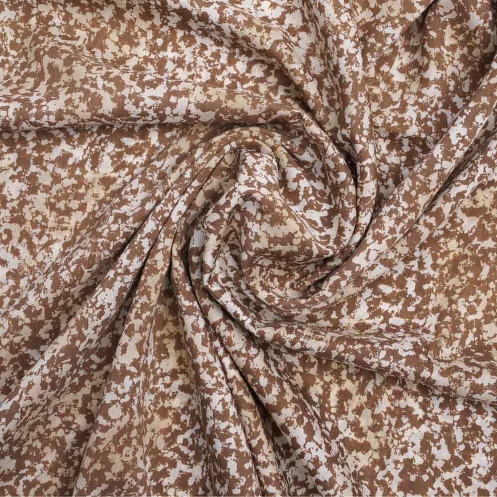 Tissu beige foncé à motif léopard blanc et crème | Pretty Mercerie | mercerie en ligne