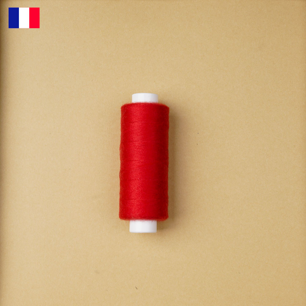 Fil à coudre rouge poppy ténacité 500 m | fabrication française | pretty Mercerie | Mercerie en ligne