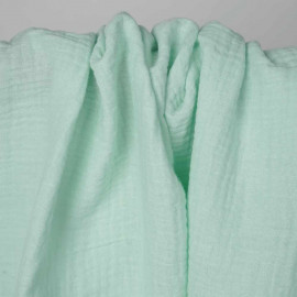 tissu double gaze de coton vert pastel | Pretty Mercerie | mercerie en ligne