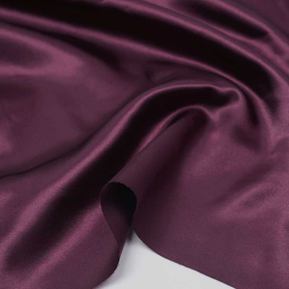Tissu doublure satin polyester prune | pretty mercerie | mercerie en ligne