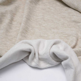 Tissu coton pilou-pilou beige chiné | Pretty Mercerie | mercerie en ligne