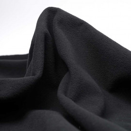 Tissu denim stretch bleu navy à doublure polaire noir | Pretty Mercerie | Mercerie en ligne