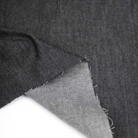 Tissu coton chambray noir chiné | Pretty Mercerie | mercerie en ligne