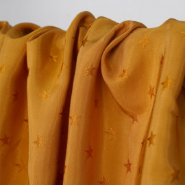 Tissu viscose abricot à motif tissé étoile satiné | Pretty Mercerie | mercerie en ligne
