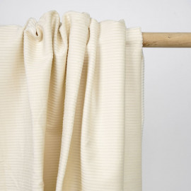 Tissu velours côtelé coton crème | pretty mercerie | mercerie en ligne