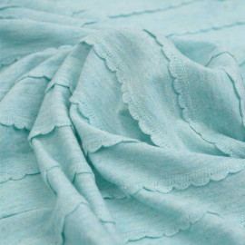 Tissu jersey aruba chiné à motif tissés lignes festonnées | Pretty Mercerie | mercerie en ligne