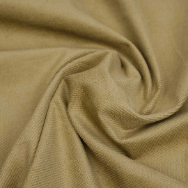 Tissu piqué de coton effet velours beige stretch | pretty mercerie | mercerie en ligne