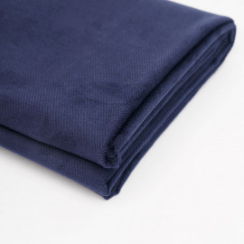 tissu piqué de coton effet velours bleu marine stretch | pretty mercerie | mercerie en ligne