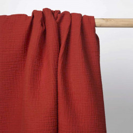 tissu double gaze de coton red claye | Pretty Mercerie | mercerie en ligne