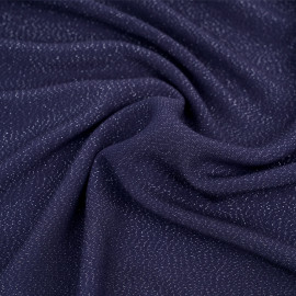 Tissu viscose et fil lurex argenté - Blu