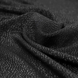 Tissu viscose uni et fil lurex argenté - Noir