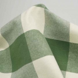 Tissu coton sergé et peigné à motif maxi vichy - vert clair