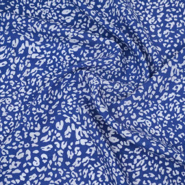 Tissu viscose à motif léopard blanc cassé - Blu