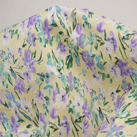 Tissu coton à motif fresh flowers - Jaune