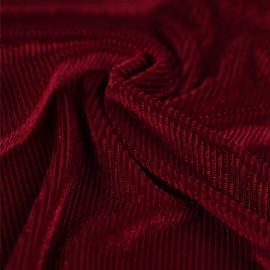 Tissu jersey velours fines côtes - Rouge
