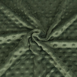Tissu polaire minky à motif gaufré relief à pois uni - Vert