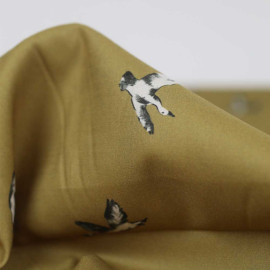 Tissu coton Zoé vert moss à motif flying duck