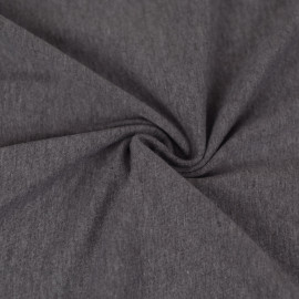 Tissu jersey de coton uni chiné - gris foncé