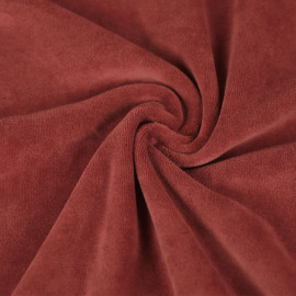 Tissu nicky jersey velours uni - rouge foncé