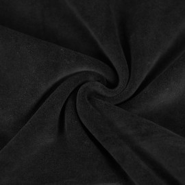 Tissu nicky jersey velours uni - Noir