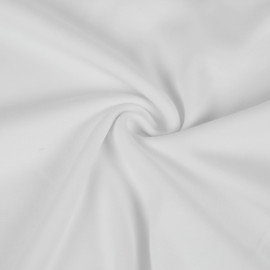Tissu jersey maille tricoté de coton uni peigné - Blanc