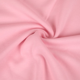 Tissu jersey maille tricoté de coton uni peigné - rose pastel
