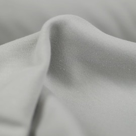 Tissu jersey maille tricoté de coton uni peigné - Gris