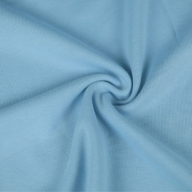 Tissu jersey maille tricoté de coton uni peigné - Bleu clair