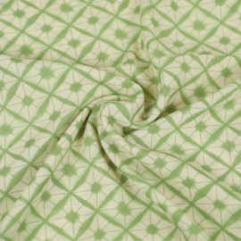Tissu viscose Prisme à motif graphique tie and dye - Vert