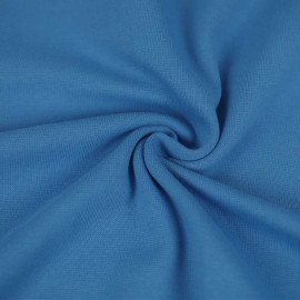 Tissu jersey maille tricoté ( ou bord-côte ) bleu de Provence