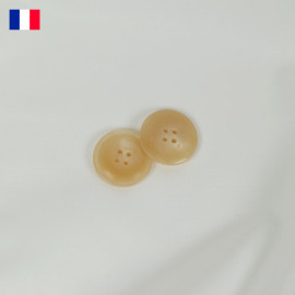 25 mm - Boutons 4 trous en Galalithe marbré beige