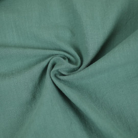 Tissu coton brut lavé effet vintage uni - vert clair