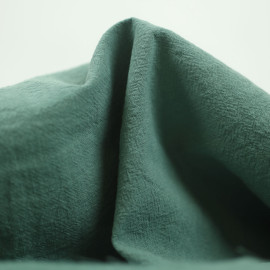 Tissu coton brut lavé effet vintage uni - vert clair