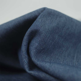 Tissu denim de coton washed 240gr - Bleu foncé