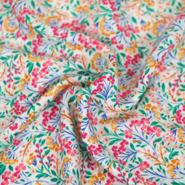 Tissu viscose Maria à motif bloom floral multicolore
