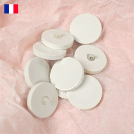 31 mm - Boutons ronds à queue en Galalithe blanc