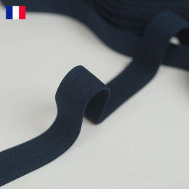 25 mm - Ruban élastique plat tricoté bleu marine