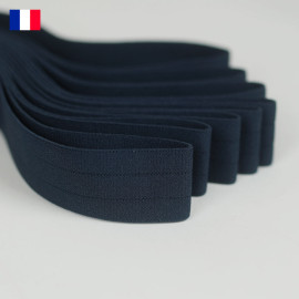 25 mm - Ruban élastique plat tricoté bleu marine