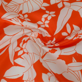 Tissu maillot de bain homme Aloha orange et blanc
