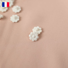 13 mm - Boutons Daisy à queue en Galalithe mat - blanc