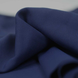 Tissu maillot de bain mat cotelé uni - bleu indigo