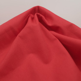 Tissu toile de coton uni - rouge